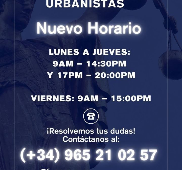 rt urbanistas nuevo horario 2025-2026