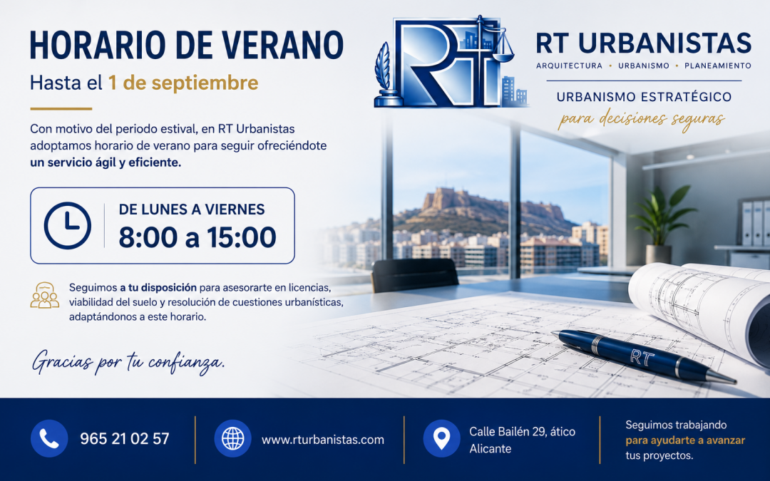 🕘 Horario de verano – RT Urbanistas