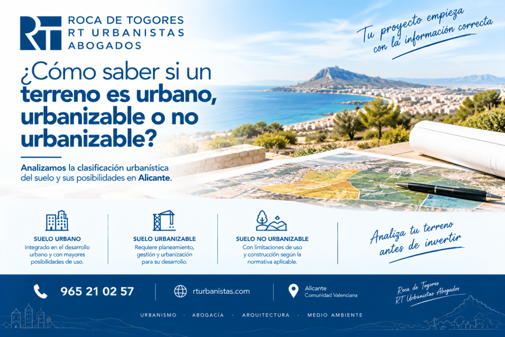 Análisis de la clasificación urbanística de terrenos urbanos, urbanizables y no urbanizables en Alicante