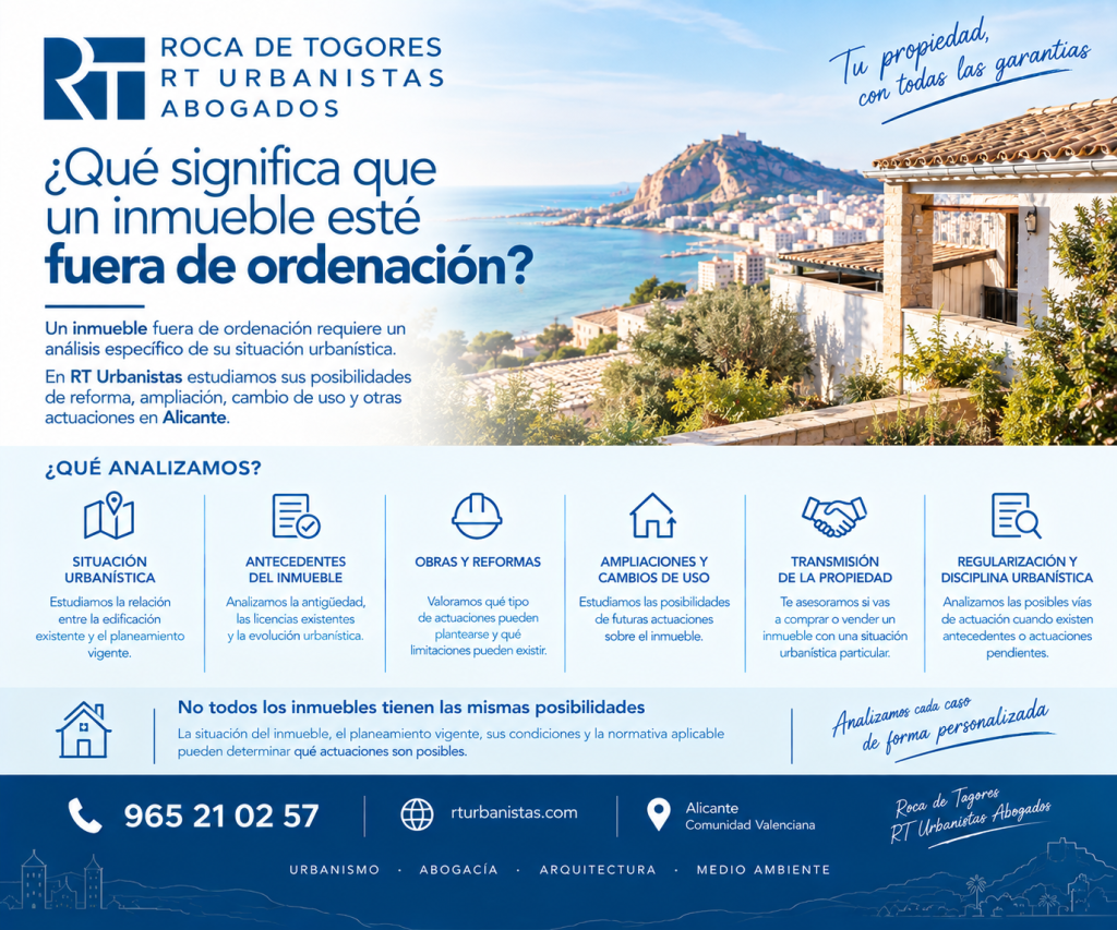 Análisis de inmueble fuera de ordenación y situación urbanística en Alicante